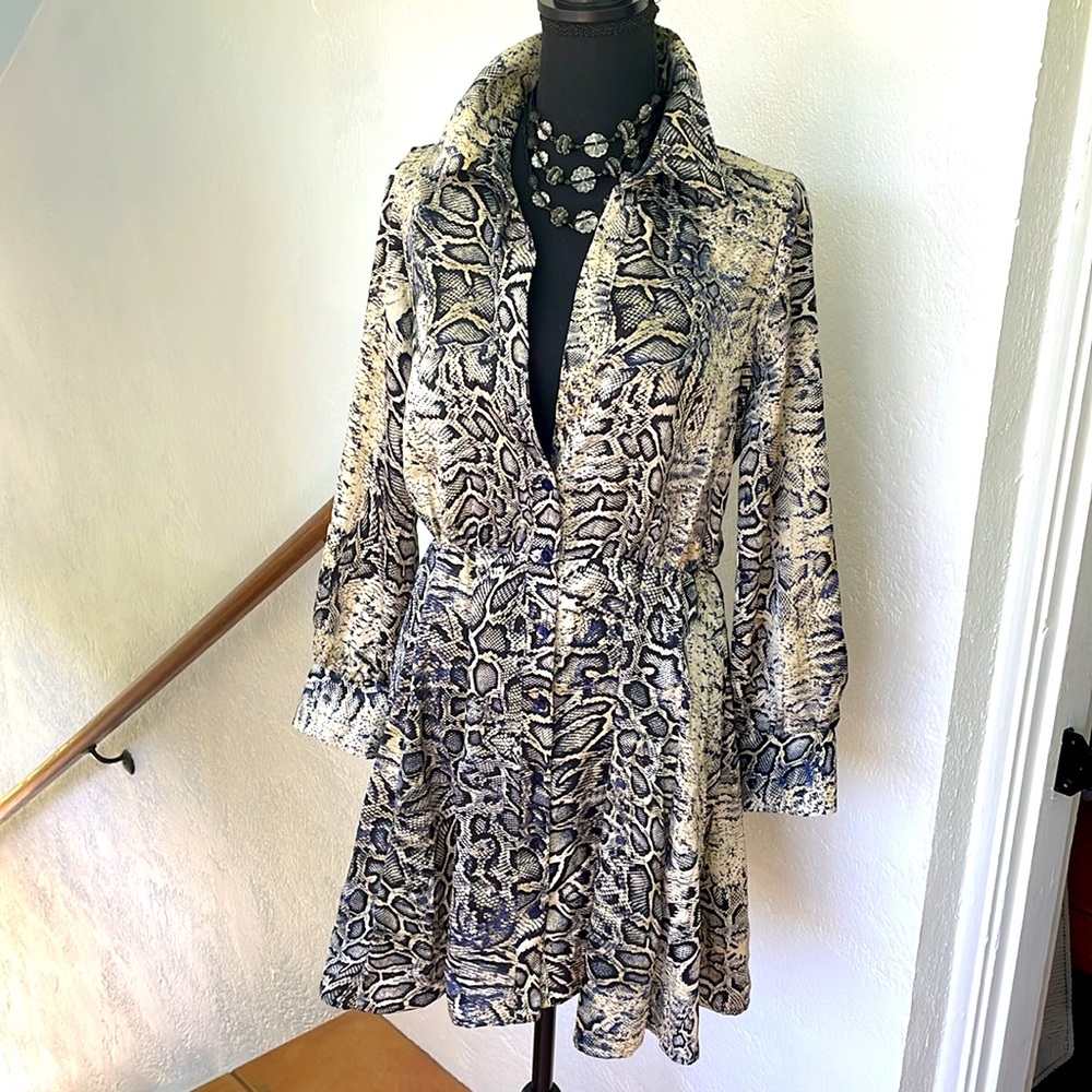 NWT Zara‎ Woman Snake Print Satiny Poly Dress Size Medium